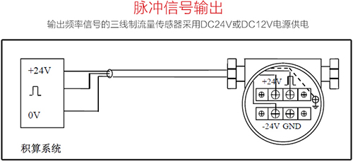 渦街蒸汽流量計脈沖信號輸出接線圖