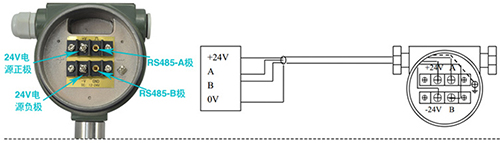 壓縮氣體流量計(jì)RS485通訊信號輸出接線圖