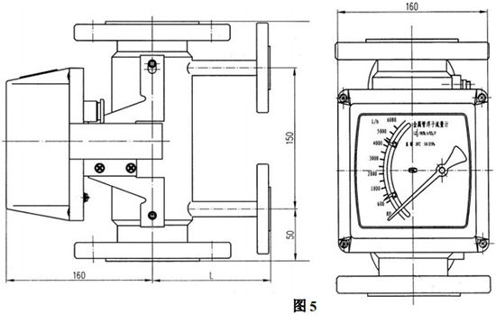 液晶指示型金屬管浮子流量計(jì)外形圖二